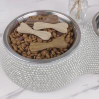 Tazón De Alimentos En Forma De Diamante Para Perros Y Gatos De Acero Inoxidable Desmontable De Dos Capas Nuevo 2024 - details 7