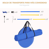 PawHut Set de Entrenamiento de Agilidad para Perros Obstáculos de Salto con Altura Ajustable Túnel para Perros y Bolsa de Transporte Azul y Amarillo - details 6