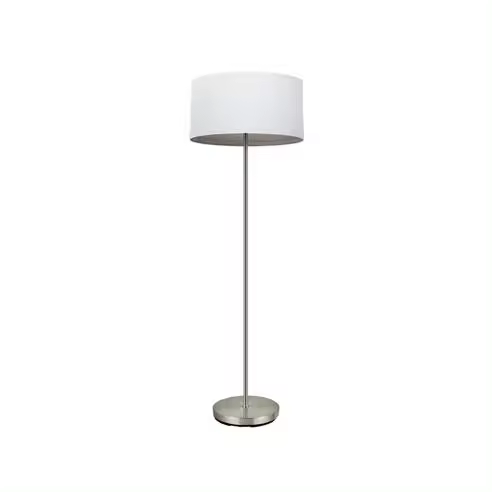 FABRILAMP Lámpara de Pie Tatiana Salón Niquel/Blanco-Madera Gris 162x40x40 Cm - Diseño Elegante - 1