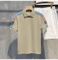 Camiseta Corta Para Hombre Polo Spliced Moda Verano Talla Grande Versátil Top Encantador Estilo Coreano Cuidado Facil - details 7