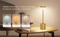 Lámpara De Mesa LED Recargable Toque Metal Con Luz Nocturna Ambiental En Tres Colores Decoración Exterior Creativa Para Dormitorio - details 7