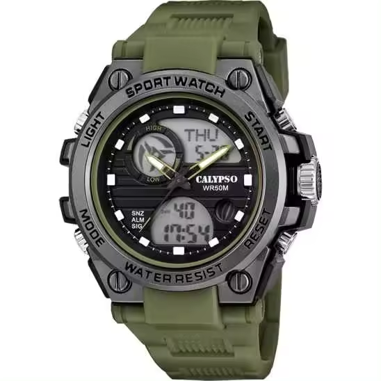 Reloj Calypso Hombre Deportivo Street Style Verde | Analógico-Digital con Diseño Moderno y Resistente K5875/3 - 1