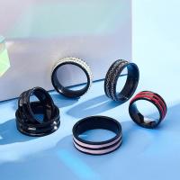 Anillos De Acero Inoxidable Sin Fin 16pcs 8 Tamaños Negro Doble Anillo Vacío Anillo De Banda Ancha Para Joyería - details 1