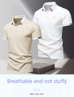 Camisa POLO Para Hombre De Verano Seda De Hielo Secado Rápido Manga Corta Color Sólido Ajuste Suelto Collar De Negocios Top Transpirable - details 1