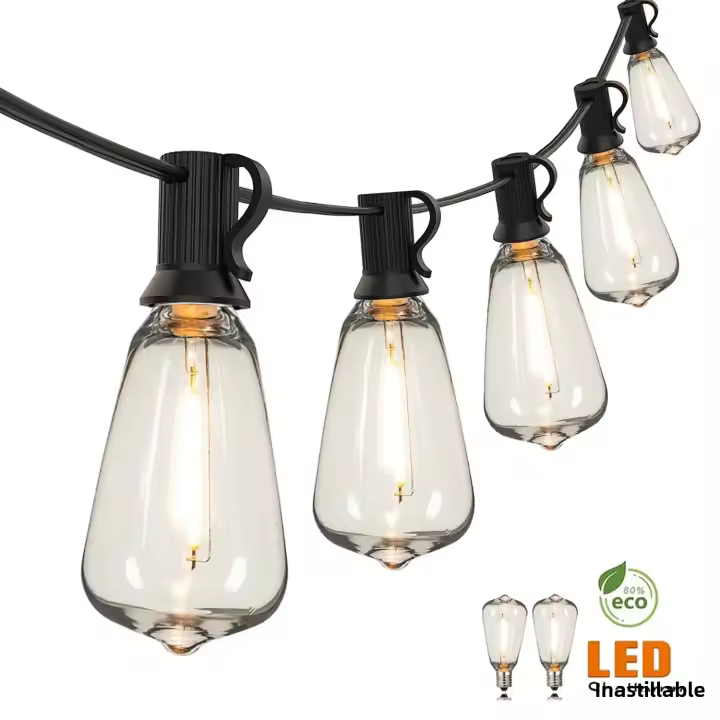 Luces De Cadena ST38 Para Exterior Garland Conectable Plástico Inmune a La Rotura Y Resistente Al Agua LED Dimmable Decoración Para Patio Jardín Luz Faeira - 1