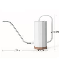 Regadera De Acero Inoxidable 1.2L Con Bocina Larga Para Riego De Plantas Y Flores Jarrón Curvo Herramienta De Jardinería - details 13