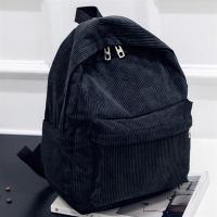 Mochila De Corduroy Para Mujer Estilo Preppy Sólido Bolsa De Hombro Para Niñas Teenager Cierre De Cremallera Material Principal Corduroy Lining De Poliéster - details 18