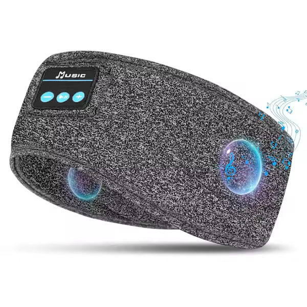 Auriculares deportivos con diadema, auriculares inalámbricos Bluetooth Sleep con altavoces estéreo HD ultrafinos, adecuados para deportes/yoga/fitness, gris - 1