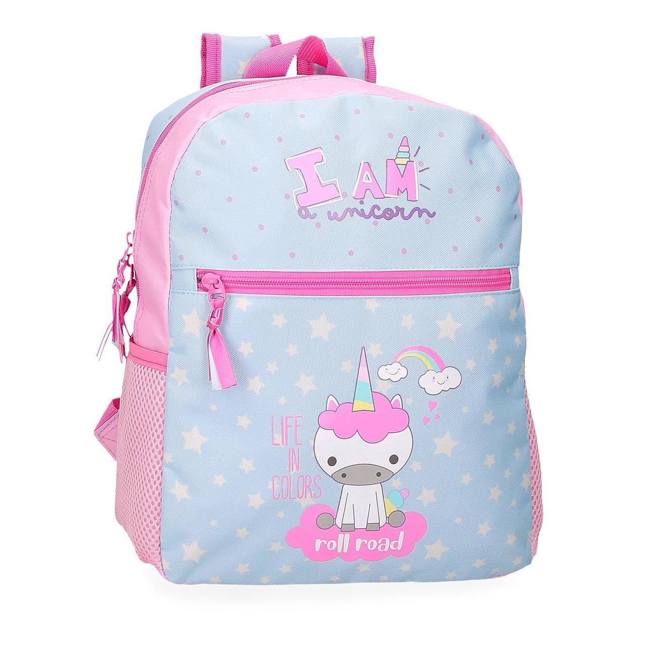 Roll Road Mochila Escolar Poliéster I Am A Unicorn Azul
