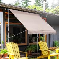 Outsunny Brazo Toldo Abrazadera Toldo Altura Ajustable 200x150cm Blanco Crema Fabricado en Aluminio para Terraza y Balcón - details 0