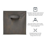 Cube/Organizador de almacenamiento de Tela plegable with Asas, paquete de 6, Gris, 26.6X26.6x 27,9 cm 26.6 x 26.6 x 27.9 cm Solid Grey - details 0