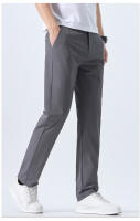 Pantalones Elásticos Suaves Para Hombre Verano Delgados Cintura Ajustable Moda Coreana Slim Casual Formal Trajes Marca Ropa - details 8