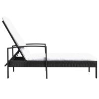 vidaXL Tumbona con cojín de ratán sintético Marrón, Negro, Gris Sillas de Exterior Ideal para jardín, playa, piscina, terraza Tumbona Piscina Tumbonas Playa Tumbonas Jardín Exterior - details 0