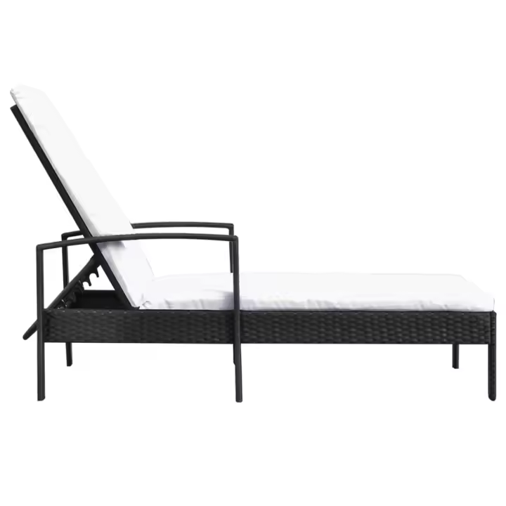 vidaXL Tumbona con cojín de ratán sintético Marrón, Negro, Gris Sillas de Exterior Ideal para jardín, playa, piscina, terraza Tumbona Piscina Tumbonas Playa Tumbonas Jardín Exterior - 1