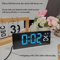 Reloj De Alarma Digital Con Control De Voz LED Temporal Modo Noche USB Always on Snooze 2 Alarma 12/24H DST Reloj De Mesa Moderno - details 1