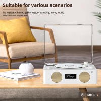 Reproductor De CD Multifuncional Retro Con Altavoz Bluetooth Inalámbrico Y Radio FM Luz De Ambiente Colorida Con Control Remoto Para Hogar - details 8