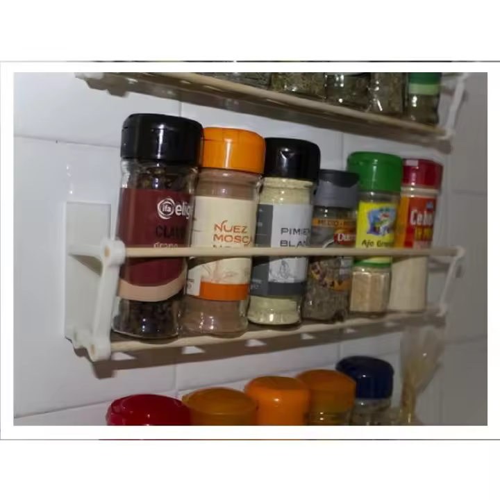 Especiero Estanteria de Plastico y Madera para Botes de Especias Spice Rack  DESDE ESPAÑA  MARKETPLACEXT  H05 - 1