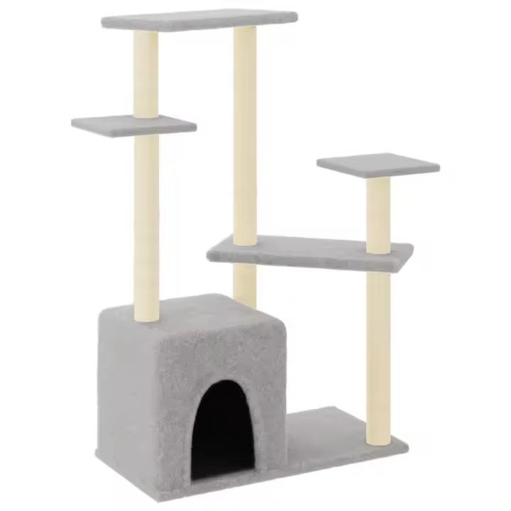 Rascador para Gatos con postes de ISAL gris Claro 107,5 cm - 1
