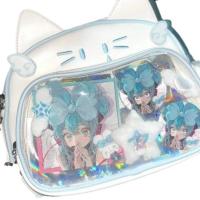 Bolso De Hombro Harajuku Jk Para Mujer Estilo College Gran Capacidad Banda Cruz De Cuero Gato Lolita Bolso Escolar - details 2