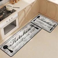 VIKAMA Alfombra De Piso De Velours Cristal Lavable Antideslizante Y Resistente Al Agua Para Cocina Alfombra De Pie Cómoda Y Suave Con Diseño Persa - details 3