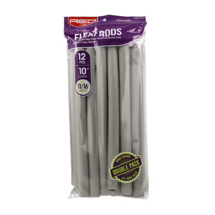 Red Kiss Flexi Rods 10" 11/16" 12 Piezas Pack Color Gris Rulos Flexibles - 1