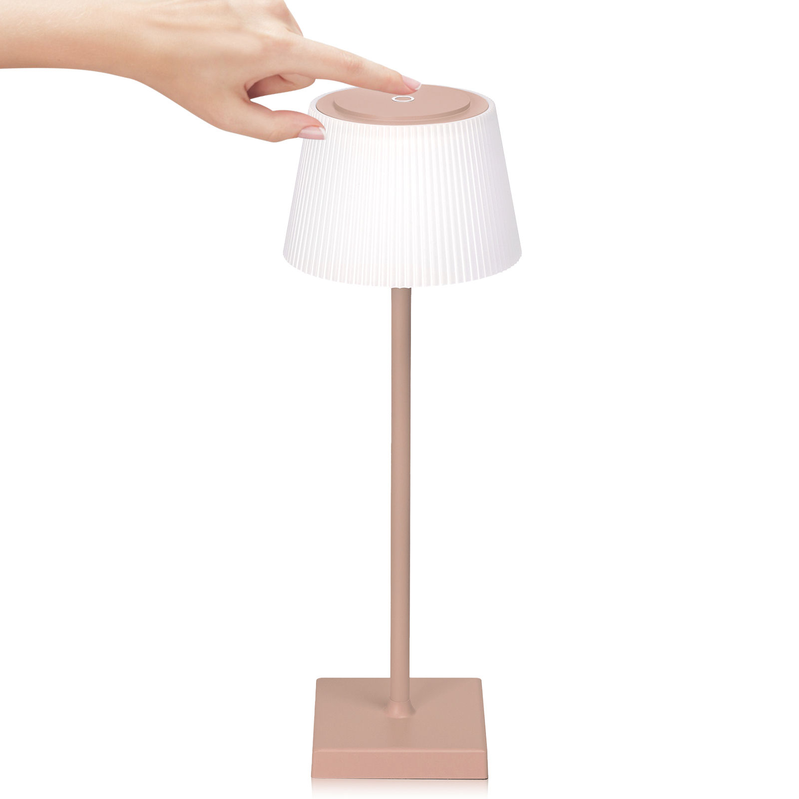 Aigostar Lámpara de Mesa Inalámbrica Recargable USB, Lámpara de Escritorio Táctil Regulable, 3 Modos de Color, Lámpara de Noche IP54 Impermeable para Interior y Exterior, Dormitorio