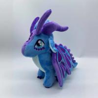 Juguete De Peluche Dragón Azul Brillante Con Cuernos De Alas De Fuego Juguete De Peluche Suave Para Niños Y Niñas Decoración De Moda Regalo Especial - details 2