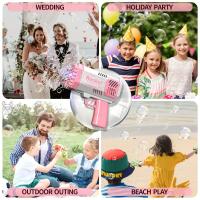 Máquina de burbujas para niños con 40 agujeros y luz LED: pistola de burbujas eléctrica portátil para fiestas al aire libre, cumpleaños, niños y niñas (pilas no incluidas), regalos para fiestas infantiles, juguetes coloridos. - details 8