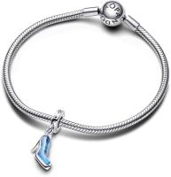 Colgando de Zapatilla Pandora, fabricado en Plata de Lei, envuelve con elegante rodeada cúbica Azul Claro y Cristal Azul Eternity. - details 1