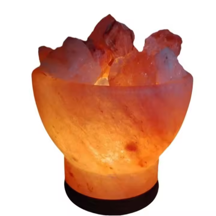 PLUSHOME Lámparas de Sal del Himalaya Naturales Alta Calidad con USB y Base de Madera - 1