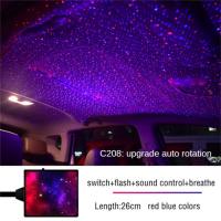 Luz De Techo LED Para Coche Proyector De Estrellas Nocturnas USB Control Por Voz Luz Galáctica Rotatable Para Dormitorio Fiesta - details 9