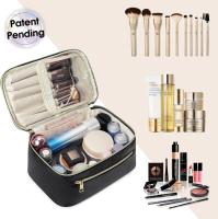 Neceser de Cuero Vegano para Maquillaje y Cosméticos de Viaje con Compartimento para Brochas - Organizador de Maquillaje Resistente Al Agua - details 3
