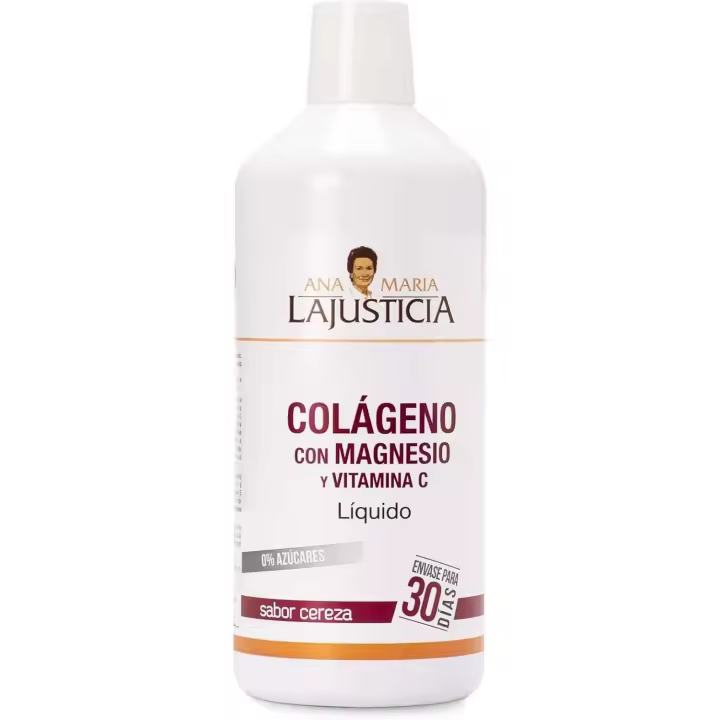 Ana Maria Lajusticia Colágeno con Magnesio + Vitamina C 1L – Sabor Cereza formato líquido – Cuida la Salud Articular, Ósea y Cutánea - 1