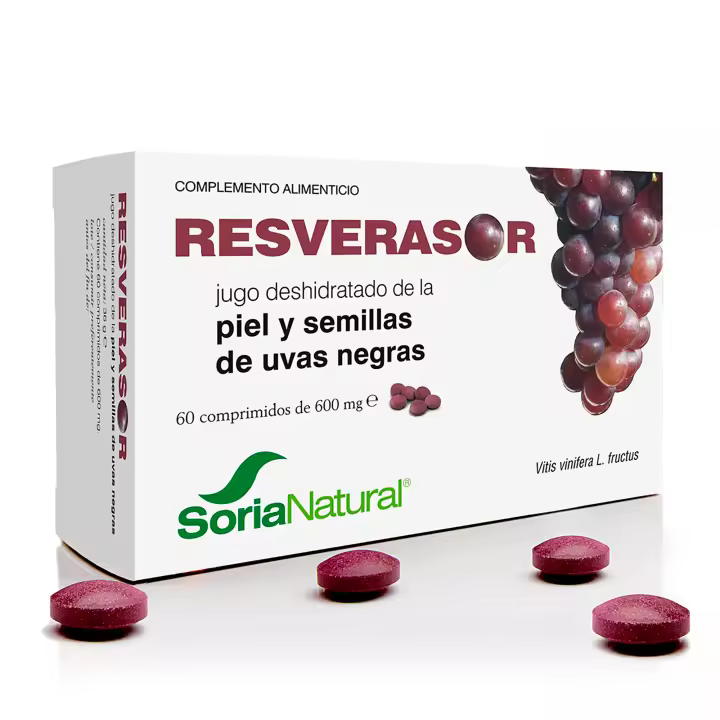 Resverasor Premium Soria Natural- Resveratrol Pastillas - Potente Antoxidante, Antienvejecimiento - 60 Comprimidos - 1