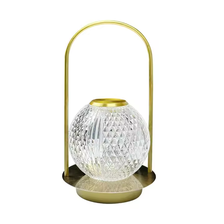 Lámpara De Mesa Vintage De Bola De Cristal Táctil Recargable Por USB Para Decoración De Dormitorio Luz Nocturna De Acrílico - 1