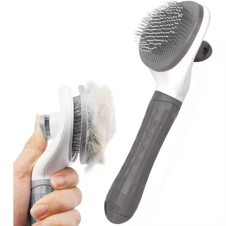 Pipel para perros y Gatos, peine de ASEO, Pipillos pulidor con Mango suave, hrienta de ASEO para mascotas, Pipel masajeador para perros y Gatos (GRis) - 1