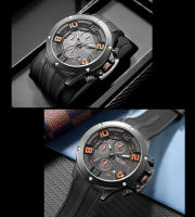 Reloj Deportivo De Cuarzo Para Hombres MEGIR Con Grande Dial Luminiscencia Resistente Al Agua Cronógrafo De Correa De Silicona Y Manos Luminosas 8115 - details 15