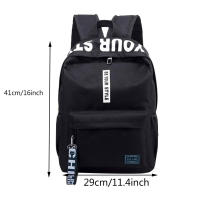 Mochila Casual De Nylon Impermeable De Gran Capacidad En Color Sólido Mochila Escolar Estilo Fashion Sin Marca Proveniente De China - details 2