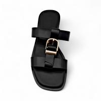 Calzados soraia, Sandalias Planas de Mujer con Punta Cuadrada, Diseño Elegante con Hebilla Decorativa, Estilo Minimalista y Sofisticado, Calzado Abierto para Verano, Ideal para Eventos, Paseos o Uso Diario Playa Metal Lazo Playa - details 11