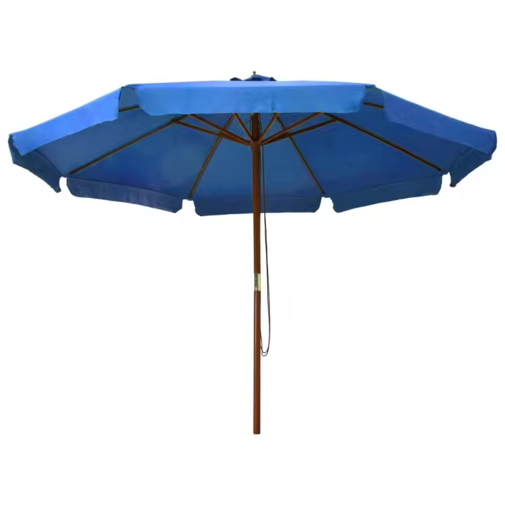 Sombrilla de Jardín con Palo de Madera Azul Celeste 330 cm - 1