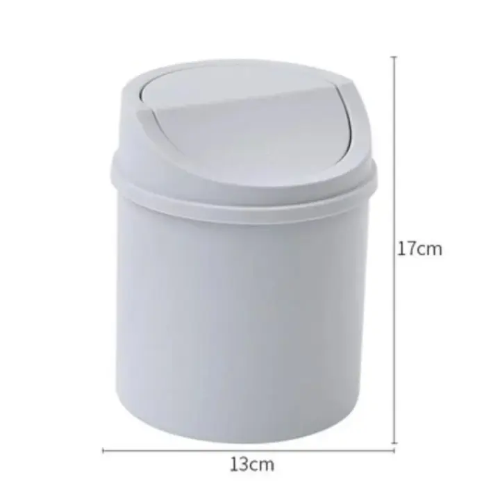 Mini Papelera De Escritorio Pequeña Cubeta Con Tapa Para Dormitorio Almacenamiento De Basura Para Espacio De Trabajo Hogar - 1