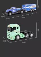 Camión De Contenedores a Escala 1:64 Modelo Miniatura De Juguetes Metálicos Con Remolque De Retroceso Para Regalos Para Niños - details 13