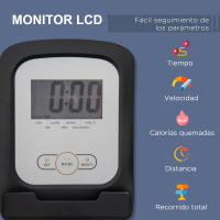 HOMCOM Bicicleta Estática con Respaldo Bicicleta de Ejercicio de Fitness con 8 Niveles de Resistencia Magnética Longitud Ajustable Pantalla LCD para Casa Oficina Gimnasia Gris - details 4
