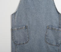 Delantal De Lona Algodón Puro Lavado Vaquero Para Publicidad Y Cocina Bib Overalls Material De Algodón Origen China - details 14