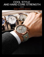 Reloj De Cuarzo Para Hombre POEDAGAR Lujo Chronógrafo Impermeable Con Fecha En Cuero Estilo Casual Reloj Deportivo Para Hombres - details 3