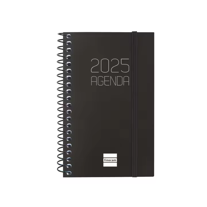 Finocam - Agenda Espiral Opaque 2025 Negro Enero 2025 - Diciembre 2025 (12 meses) Español - 1
