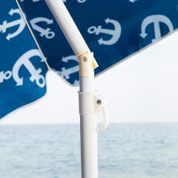 Aktive - Sombrilla de playa 220 cm, color azul con estampado interior de anclas, mástil de acero inclinable, ventilación superior, resistente al viento y protección UV30, con bolsa de transporte, sombrillas - details 6