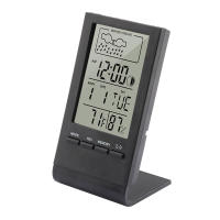 Mini Termómetro Digital Higrómetro Medidor De Temperatura Y Humedad Con Reloj Estación Climática Para Interior Pantalla De Mostrador De Valores Máximos Y Mínimos - details 2