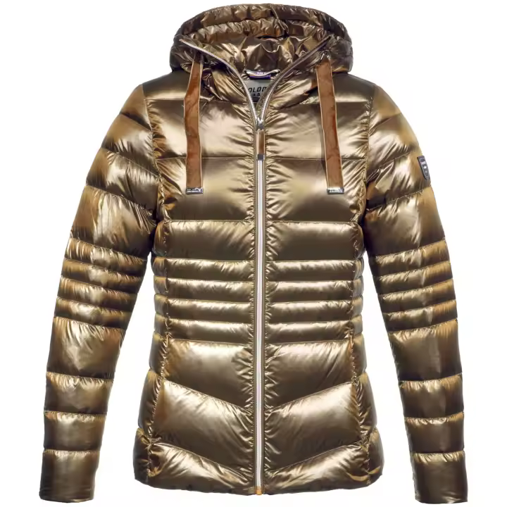 Chaqueta de pluma de mujer con capucha Corvara Satin diseño italiano Dolomite - 1