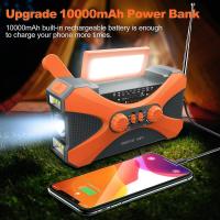 Radio de emergencia de 10000 mA, generador de manivela multifunción, linterna solar, radio meteorológica portátil AM/FM/NOAA con cargador de teléfono celular - details 4